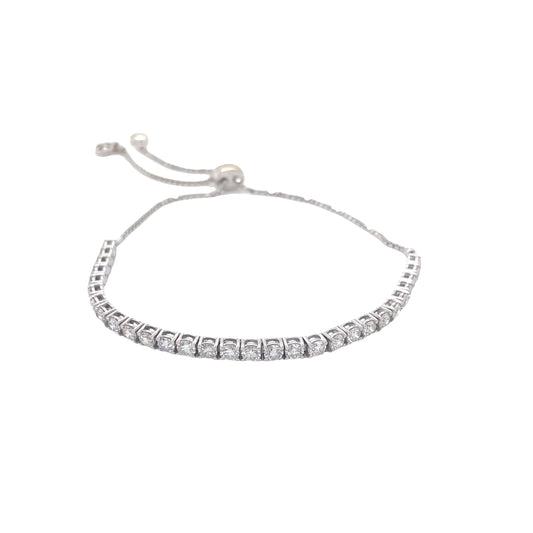 White Gold Diamond Adjustable Tennis Bracelet