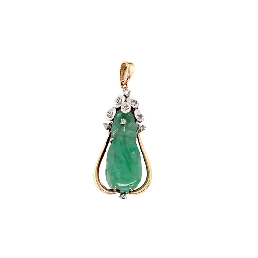 Jade and Diamond Fob Pendant