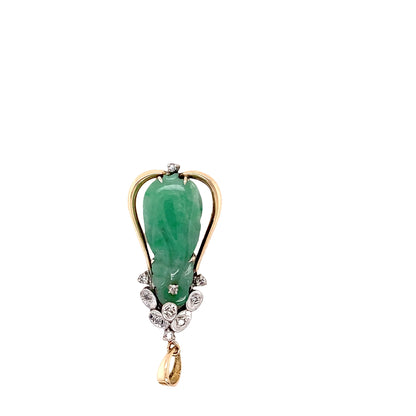 Jade and Diamond Fob Pendant