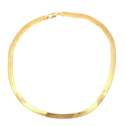 18ct Yellow Gold Herringbone Style Necklace