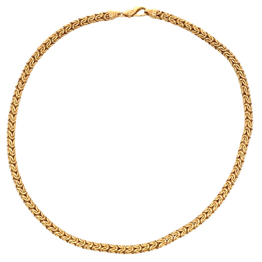 18ct Yellow Gold Byzantine Link Necklace