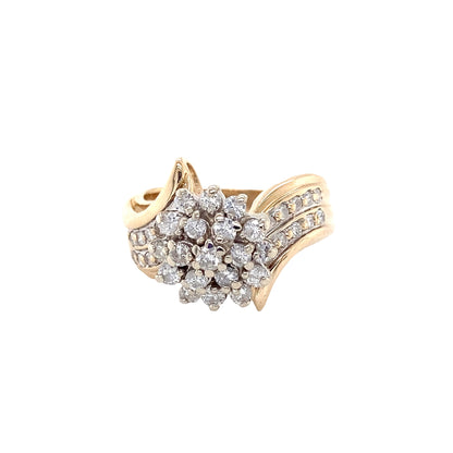 Round Brilliant Cut Diamond Cluster Style Ring