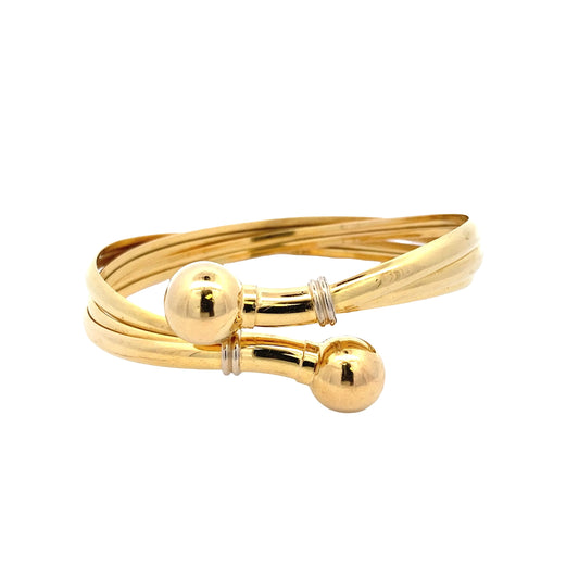18ct Yellow Gold 3 Strand Torque Bangle