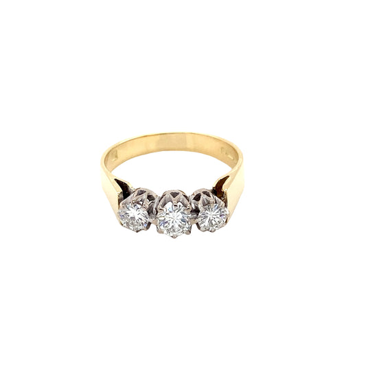 Round Brilliant Cut 3 Stone Diamond Ring