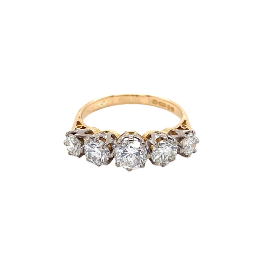 Round Brilliant Cut 5 Stone Graduated Diamond Eternity Ring