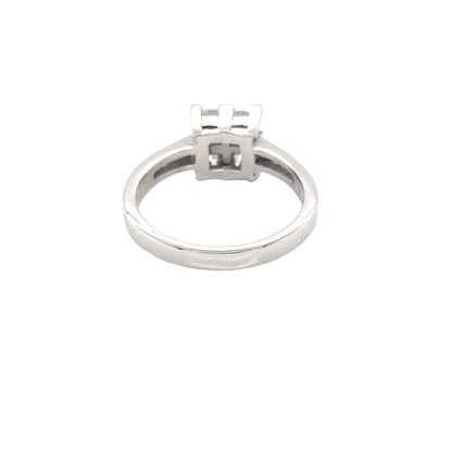 4 Stone Diamond Cluster Ring with Diamond Set Shoulders