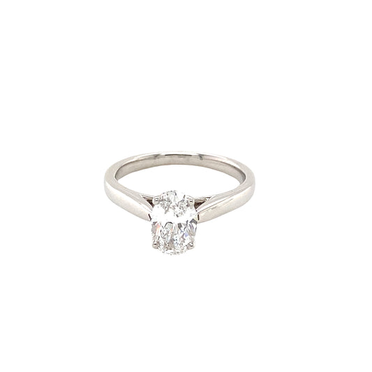 Oval Diamond Solitaire Ring
