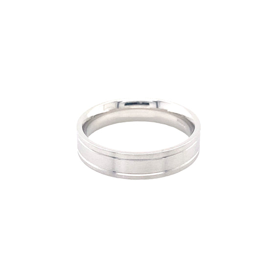 Gents Platinum Satin Finish Wedding Ring