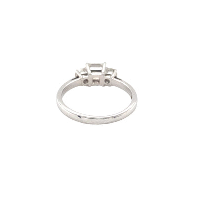Princess and Round Brilliant Cut Diamond 3 Stone Ring