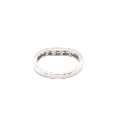 Bow Shaped Diamond Channel Set Wedding Ring