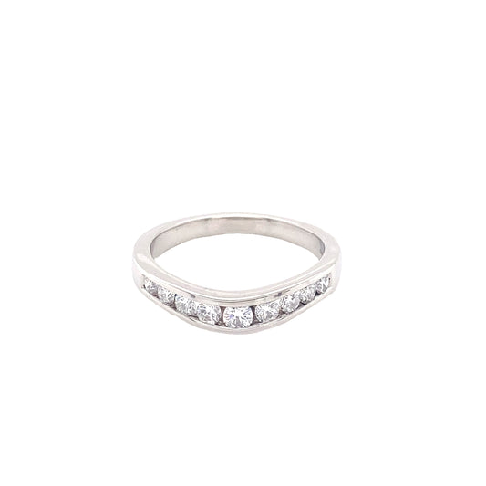 Bow Shaped Diamond Channel Set Wedding Ring