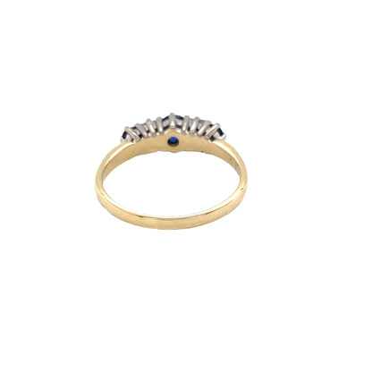 Sapphire and Diamond 5 Stone Ring