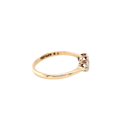 Round Brilliant Cut Illusion Set 3 Stone Diamond Ring