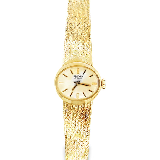 9ct Yellow Gold Ladies Record De Luxe Dress Watch