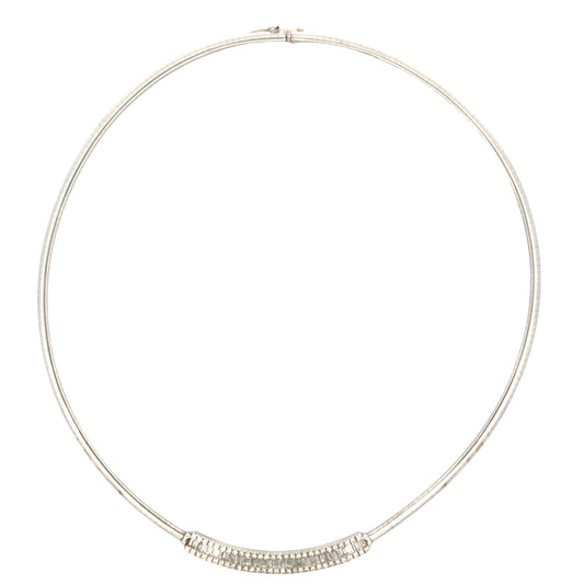 Round Brilliant Cut and Baguette Cut Diamond Set Necklace