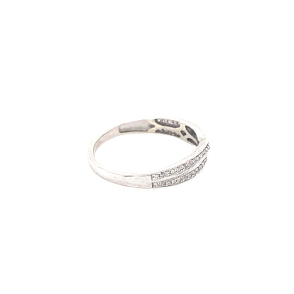 Diamond Set Crossover Bow-Tie Style Ring