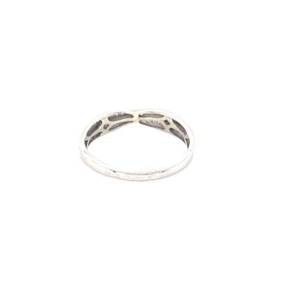Diamond Set Crossover Bow-Tie Style Ring