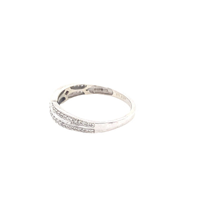 Diamond Set Crossover Bow-Tie Style Ring