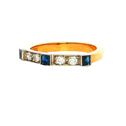 Sapphire and Diamond Vintage Style Enernity Ring