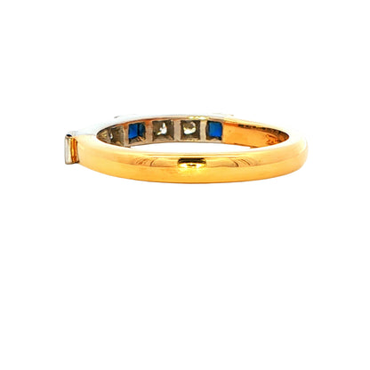 Sapphire and Diamond Vintage Style Enernity Ring