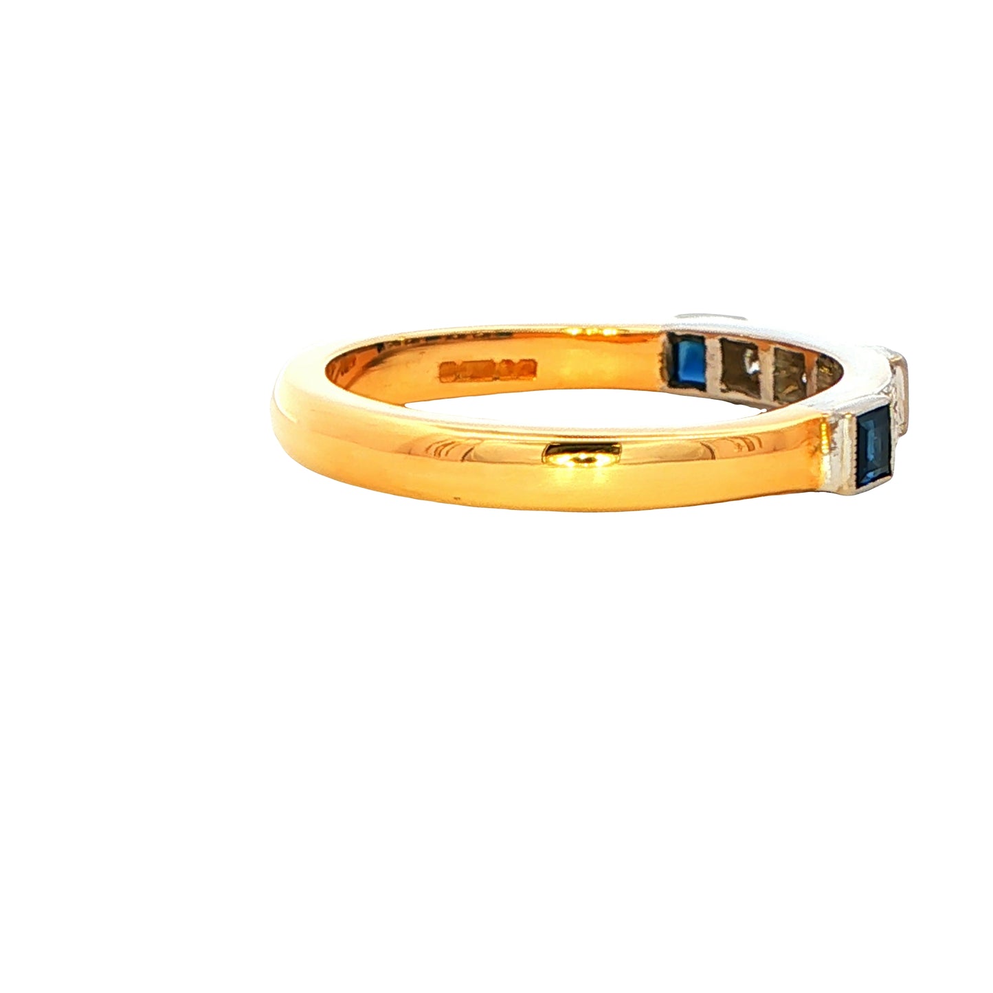 Sapphire and Diamond Vintage Style Enernity Ring