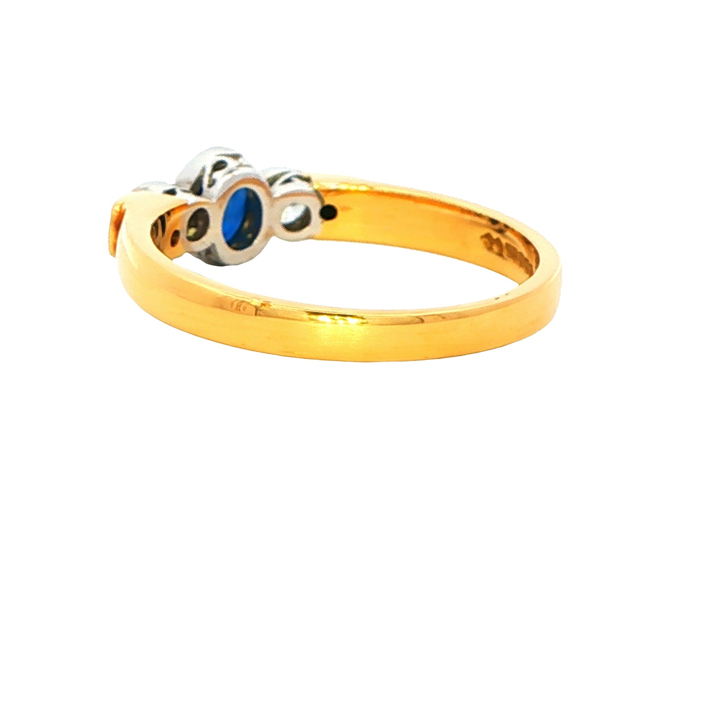 Sapphire and Diamond Vintage Style 5 Stone Ring