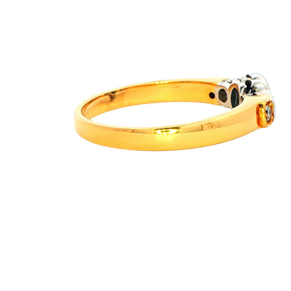 Sapphire and Diamond Vintage Style 5 Stone Ring