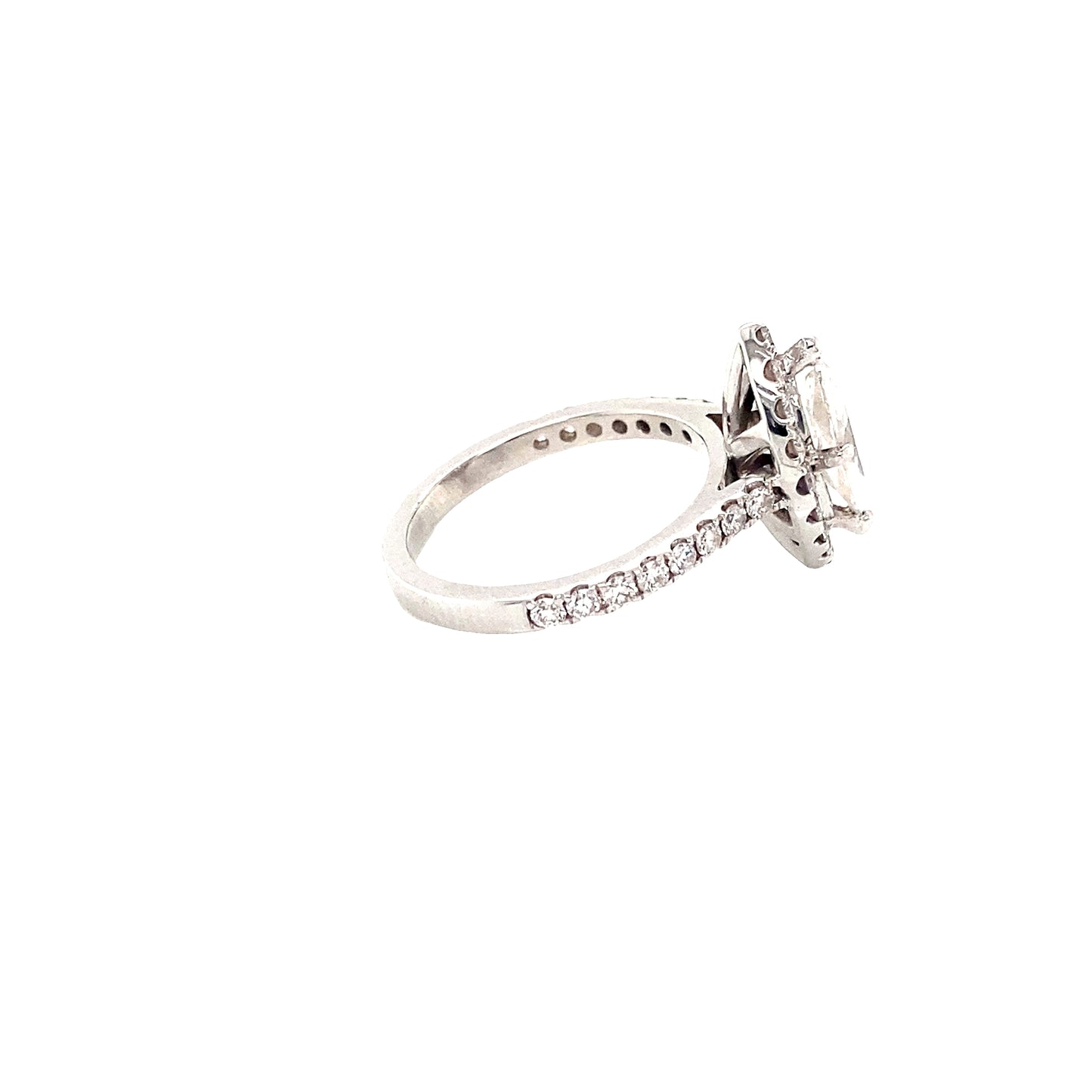 Marquise Cut Diamond with Halo and Diamond set shoulders Ring