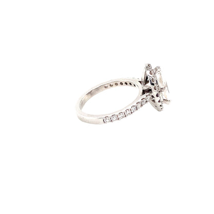 Marquise Cut Diamond with Halo and Diamond set shoulders Ring