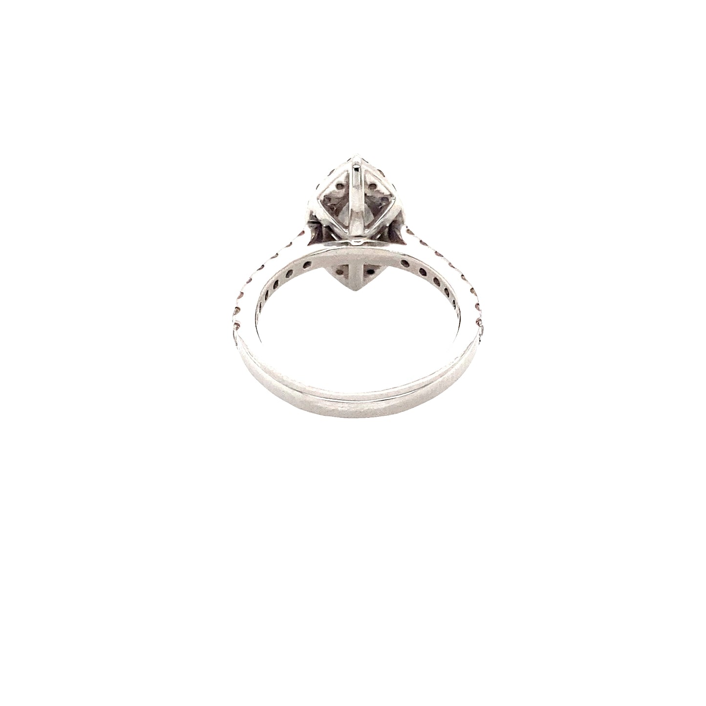 Marquise Cut Diamond with Halo and Diamond set shoulders Ring