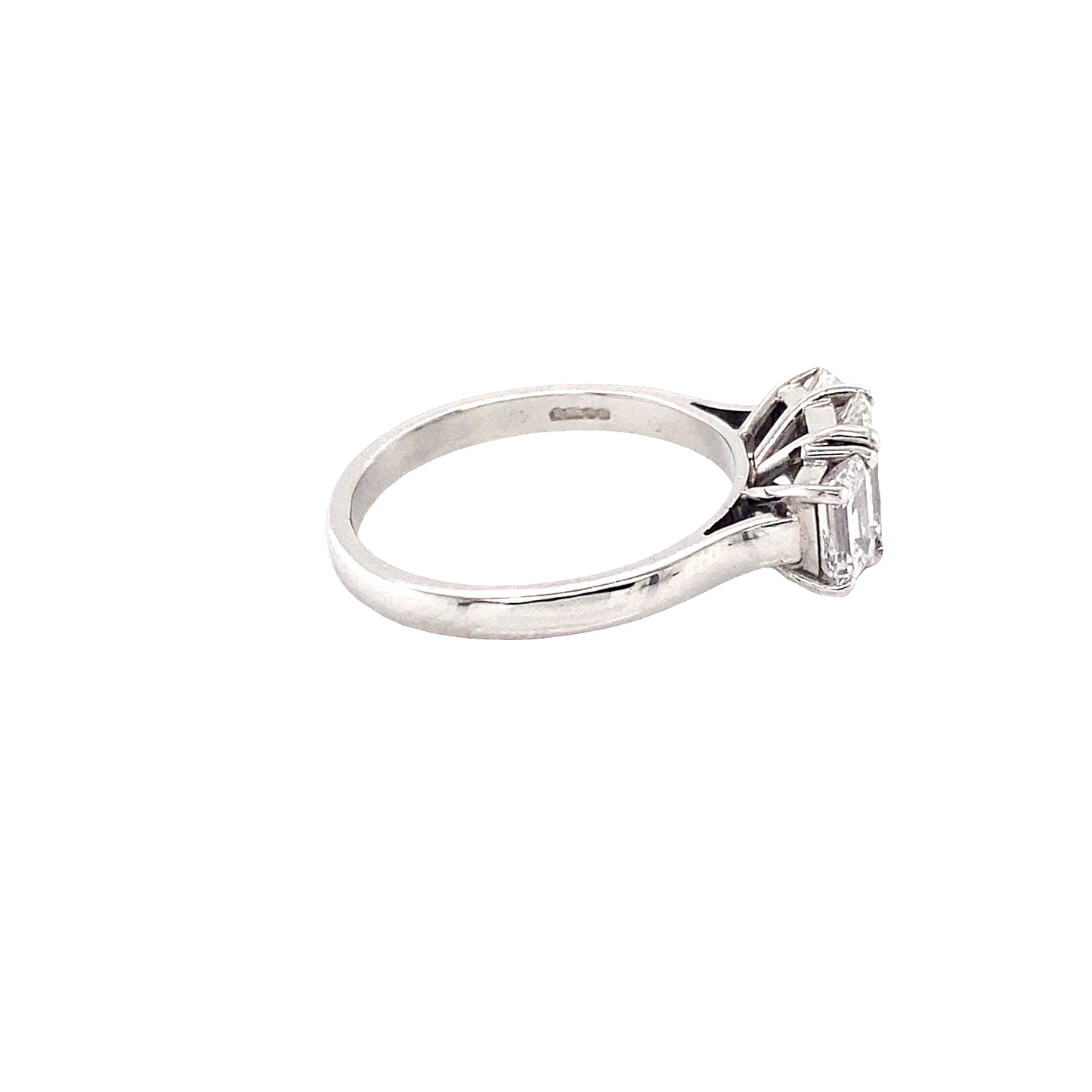 Emerald Cut 3 Stone Diamond Ring