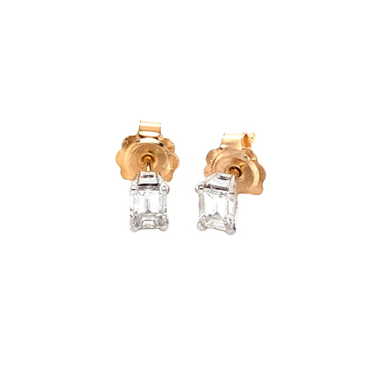 Emerald Cut Diamond Earrings