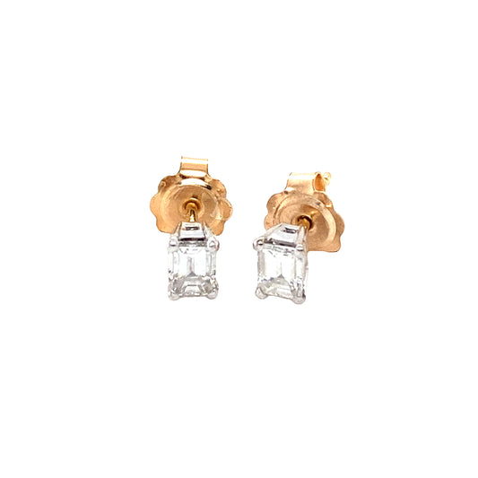 Emerald Cut Diamond Earrings