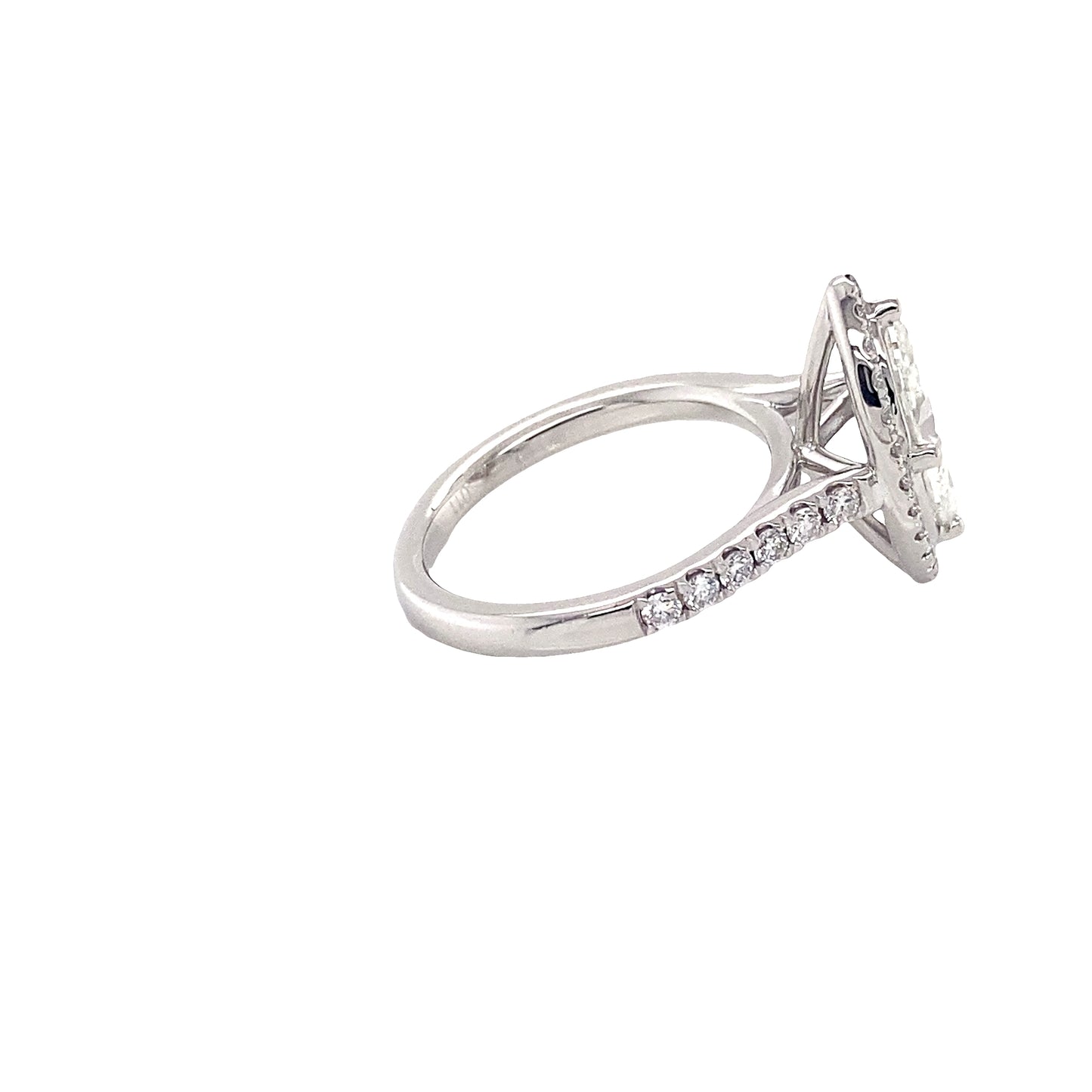 Marquise Cut Diamond with Diamond Halo and Diamond set shoulders