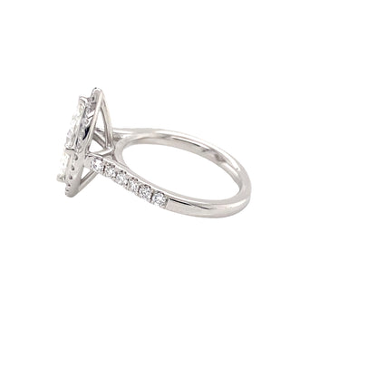 Marquise Cut Diamond with Diamond Halo and Diamond set shoulders