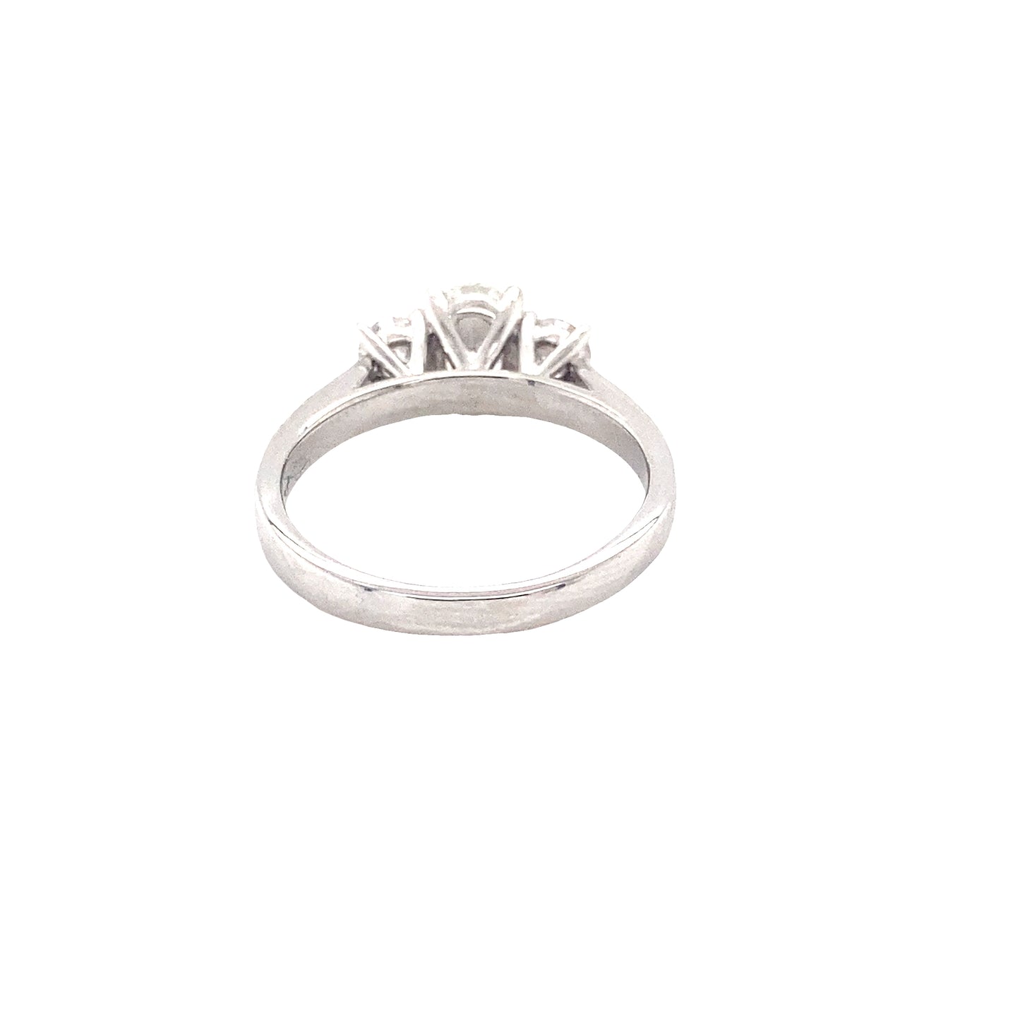 Oval and Round Brilliant Cut Diamond 3 Stone Ring