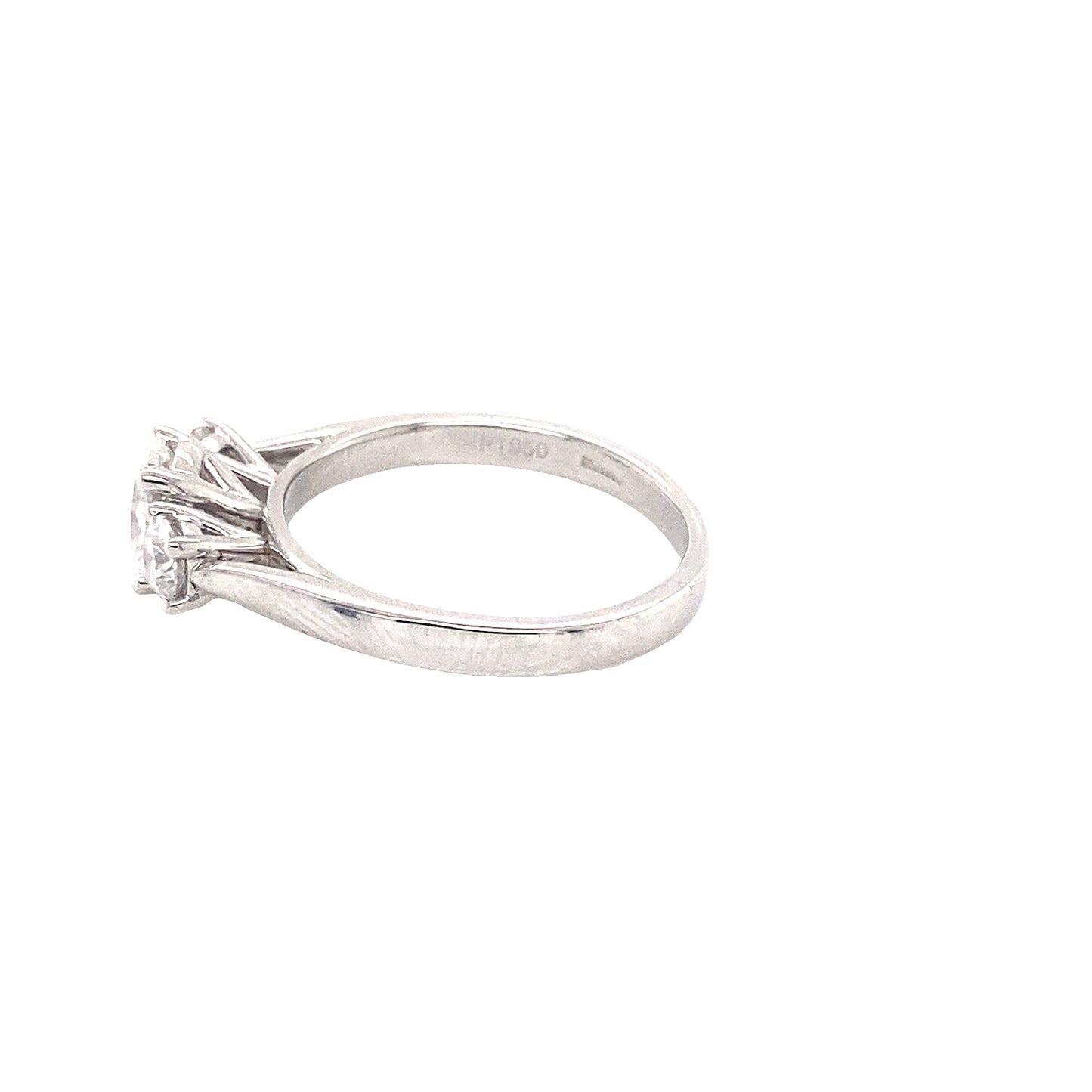 Oval and Round Brilliant Cut Diamond 3 Stone Ring