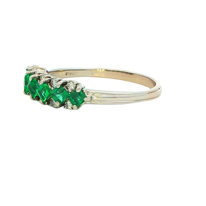 Emerald and Diamond Eternity Style Ring