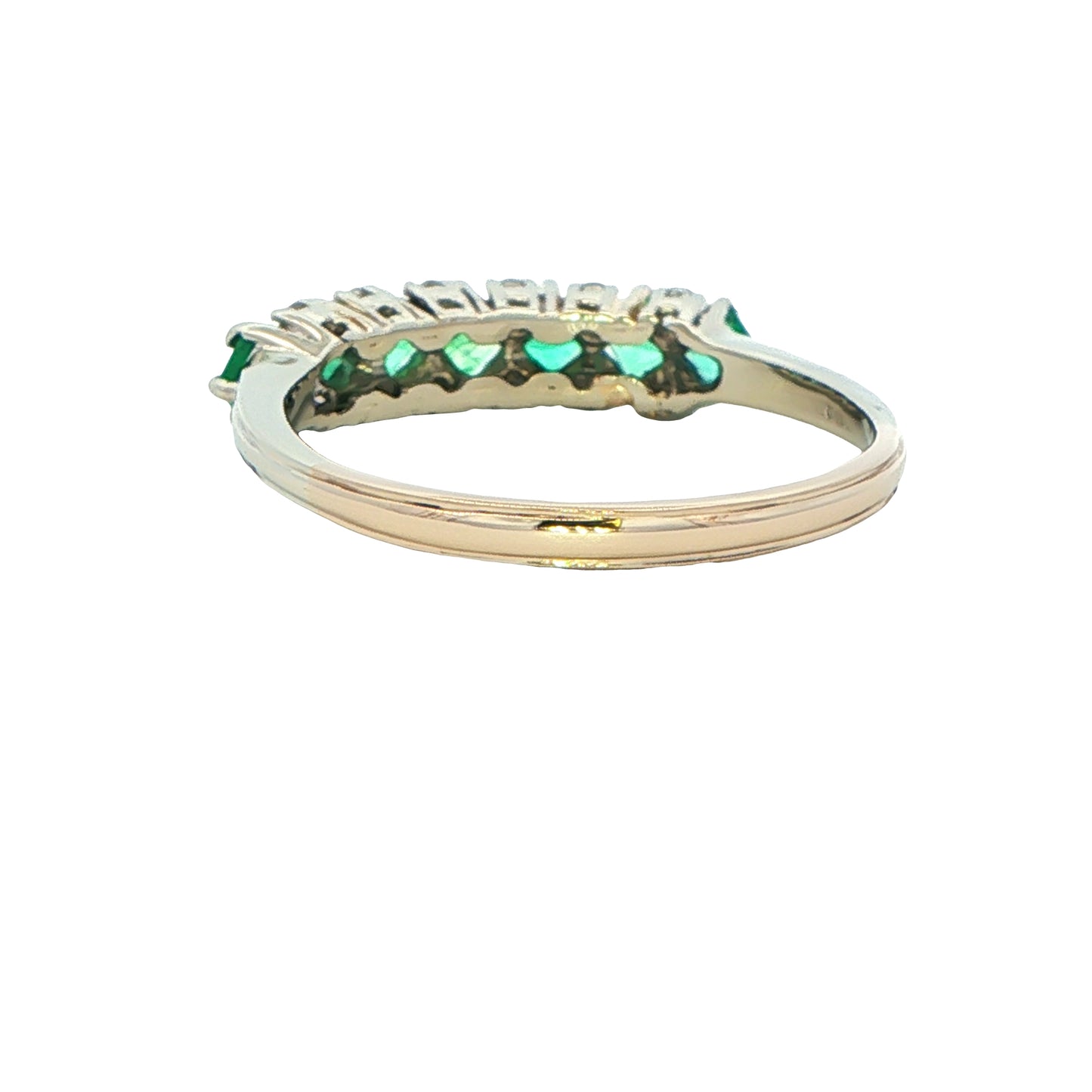 Emerald and Diamond Eternity Style Ring