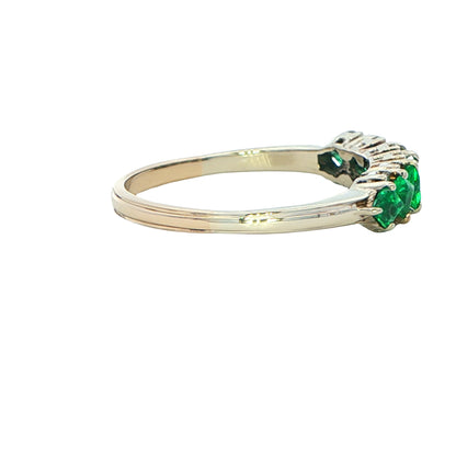 Emerald and Diamond Eternity Style Ring