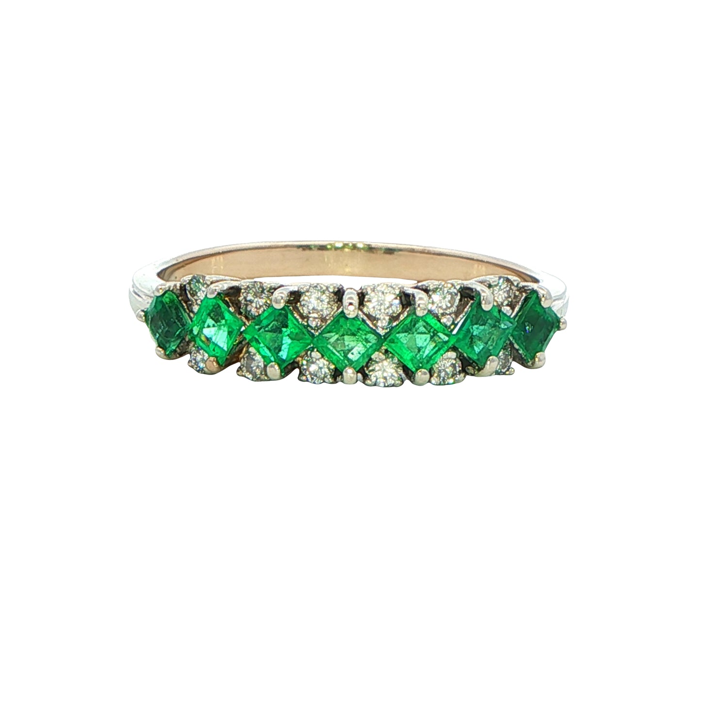 Emerald and Diamond Eternity Style Ring