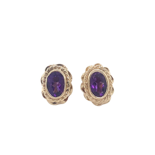 Amethyst Vintage Style Earrings