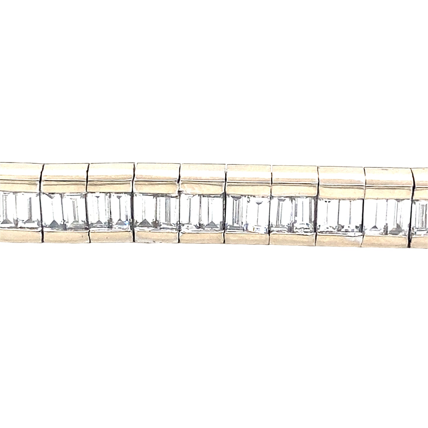 White Gold Baguette Cut Diamond Set Bracelet