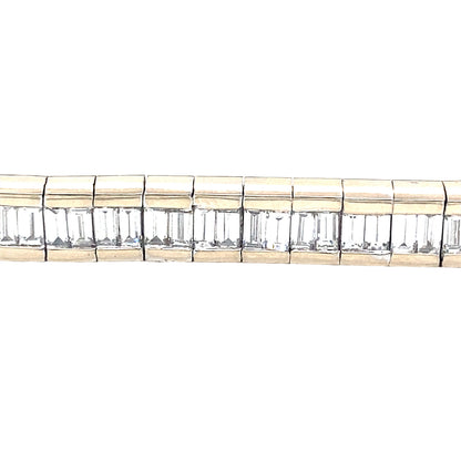 White Gold Baguette Cut Diamond Set Bracelet