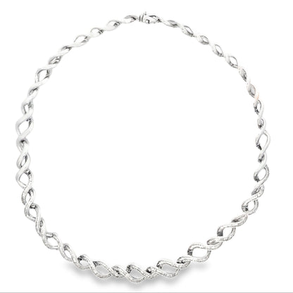 White Gold Baguette Cut Diamond Set Necklace