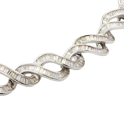White Gold Baguette Cut Diamond Set Necklace