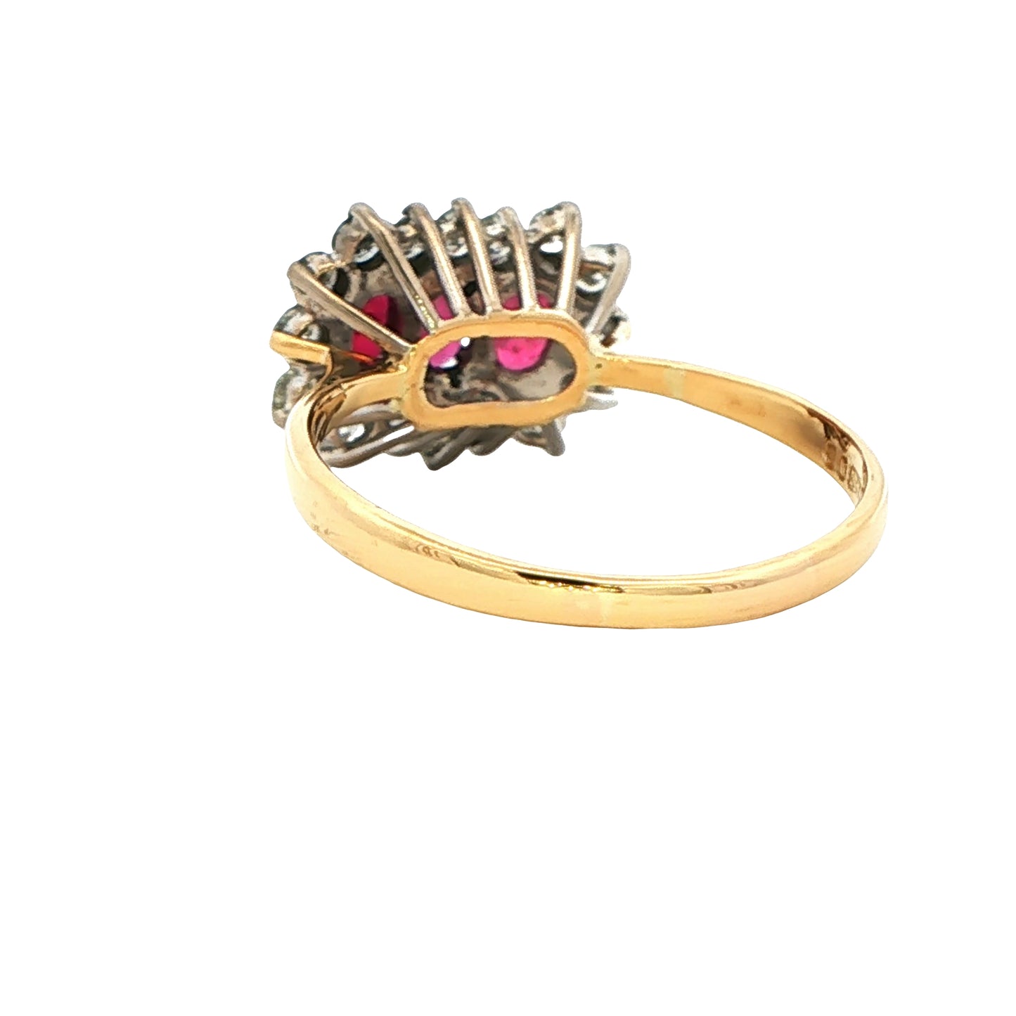Ruby and Diamond Cluster Style Ring