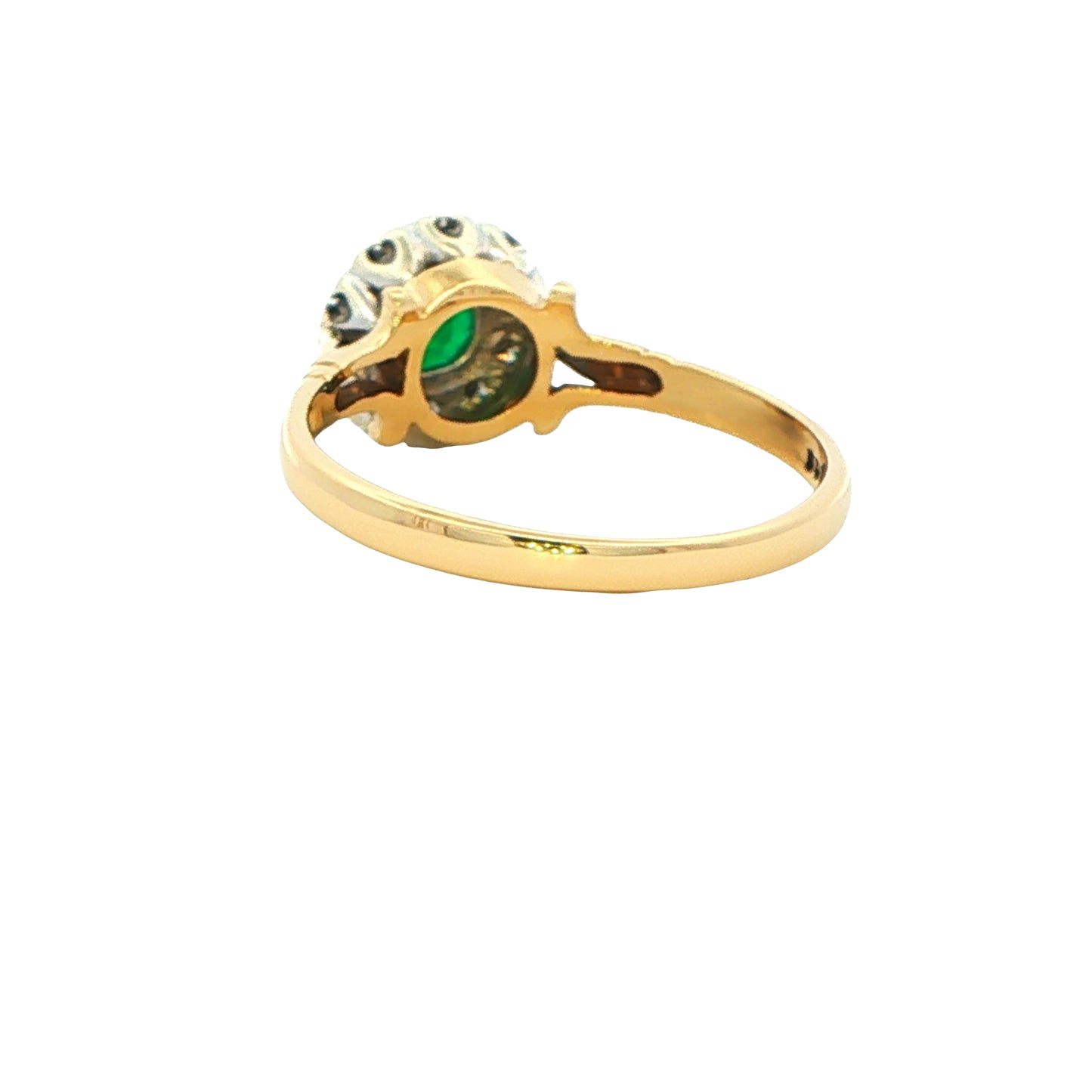 Emerald and Diamond Cluster Ring