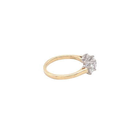 Round Brilliant Cut Diamond 3 Stone Ring