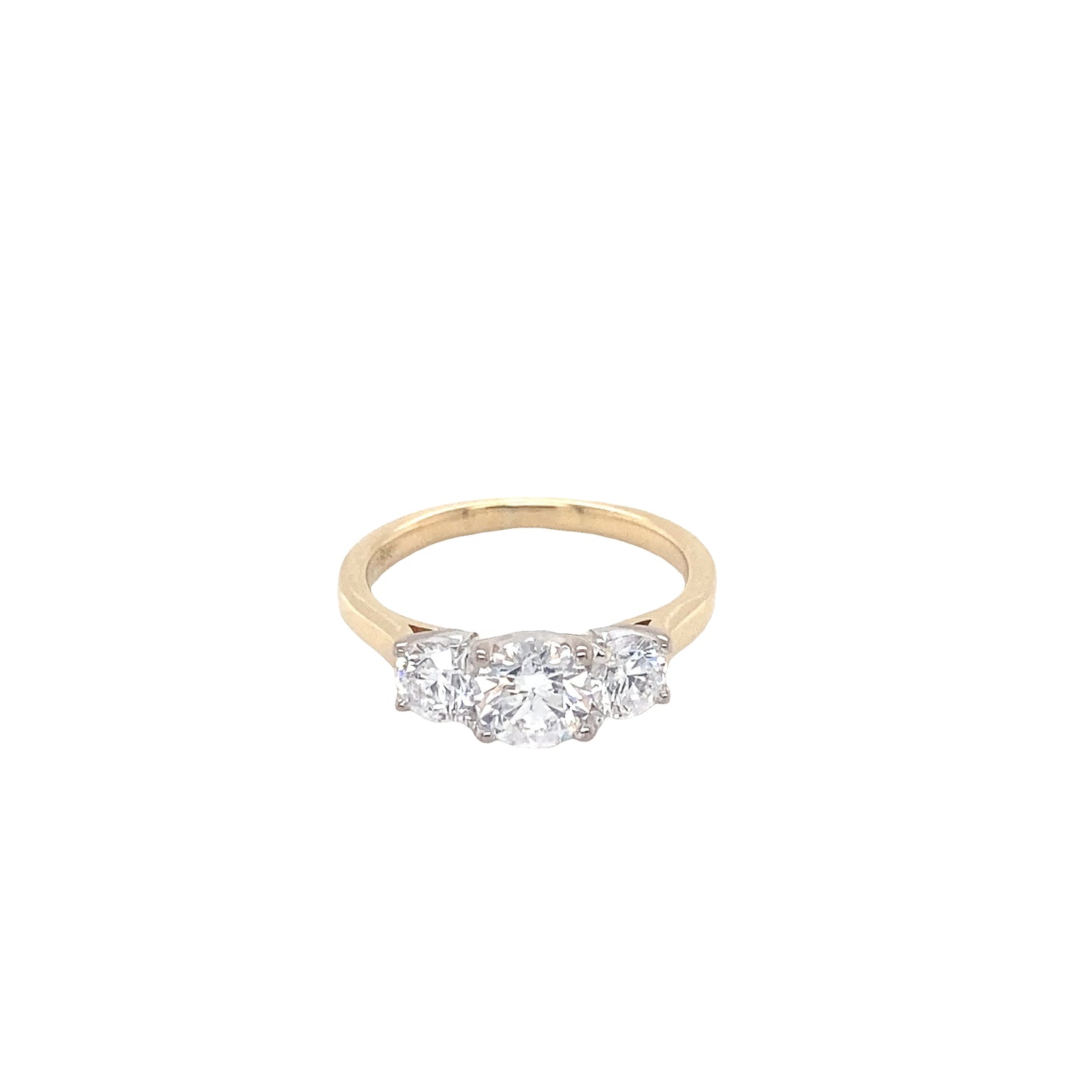 Round Brilliant Cut Diamond 3 Stone Ring